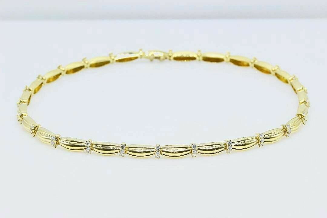Tiffany  Co 1992 Diamond Station Necklace 18K Yellow Gold Signature II 4.00 tcw