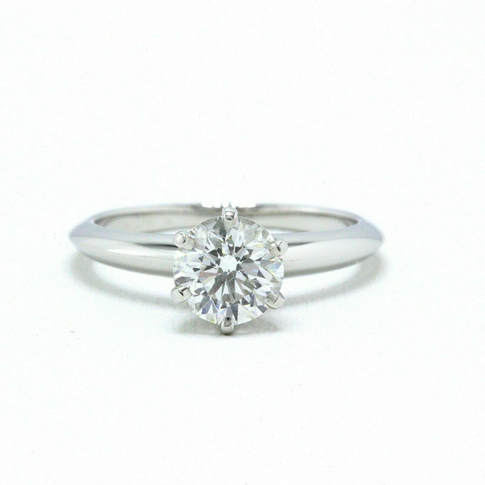 Tiffany  Co Platinum Diamond Engagement Ring Round 1.07 ct F VS1