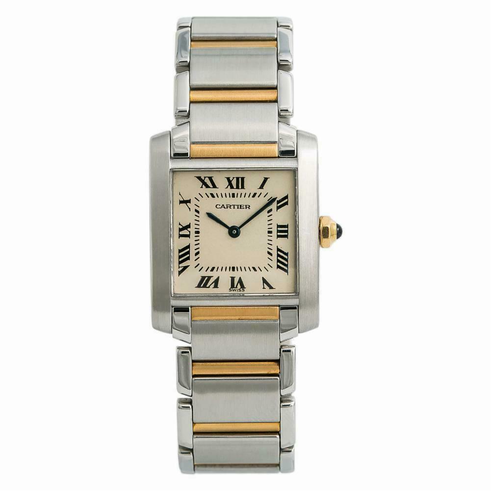 Cartier Tank Francaise 2301 W51007Q4 Womens Quartz Watch 18k Two Tone 25mm