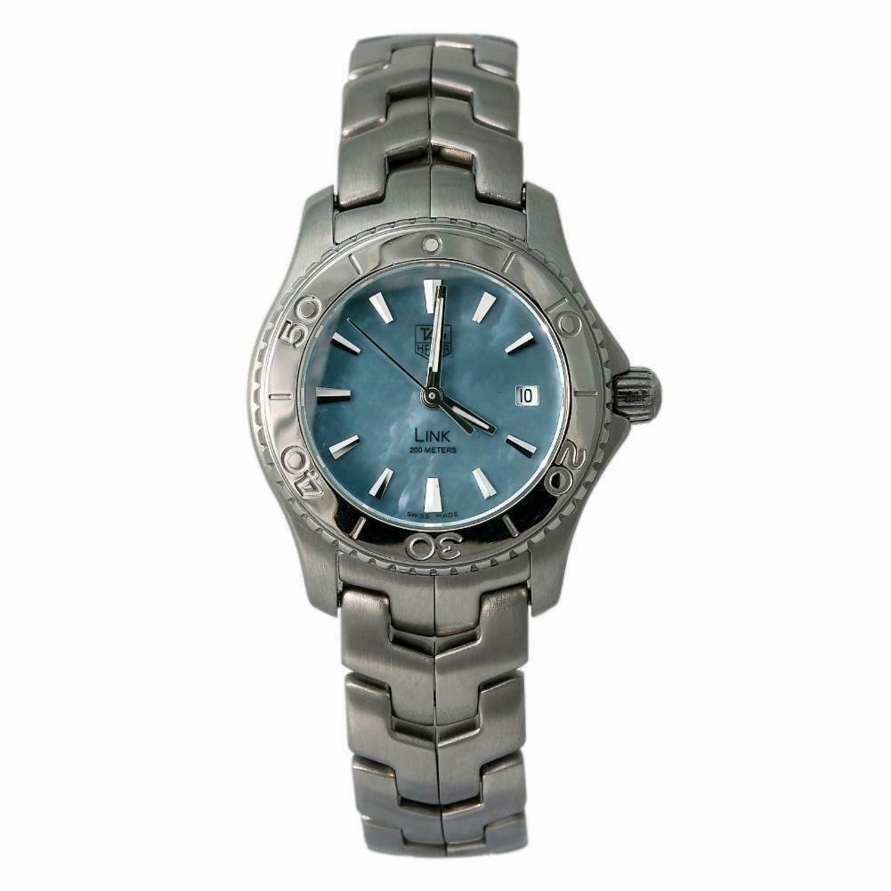 Tag Heuer Link WJ1316 Women's Quartz Watch Blue MOP Dial SS 27mm