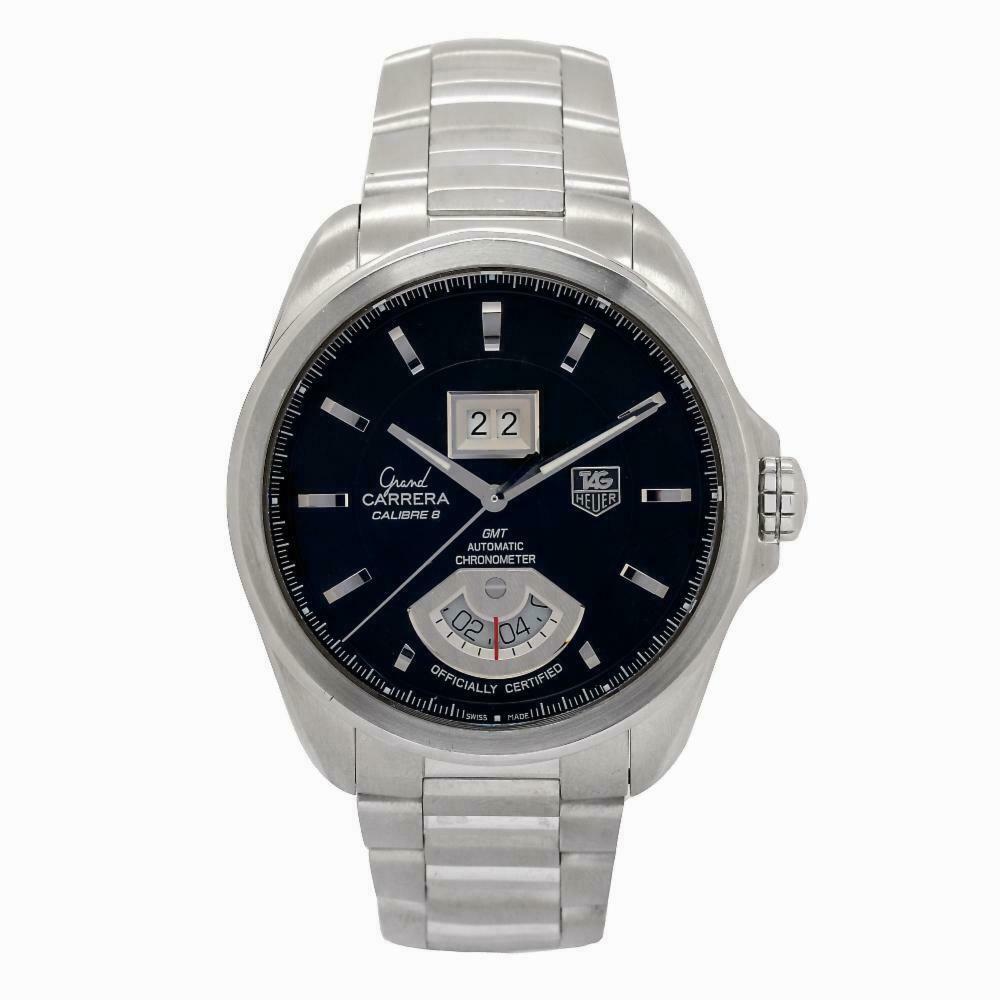 Tag Heuer Grand Carrera WAV5111 Mens Automatic Watch Black Dial SS 42mm