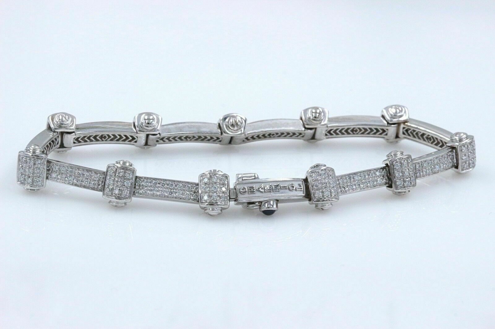 PHILIPPE CHARRIOL 18k White Gold Pave Diamond Bracelet 1.00 tcw