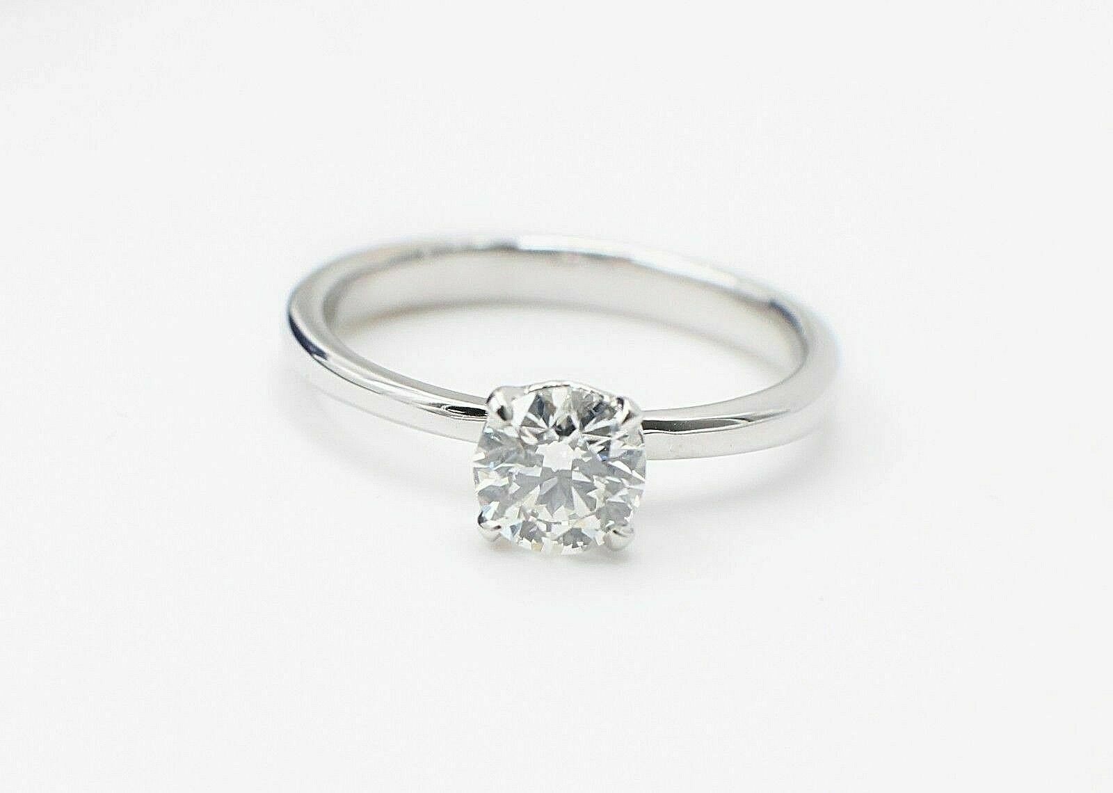 Hearts On Fire Diamond Engagement Ring 18k White Gold Round 0.66 cts H IF