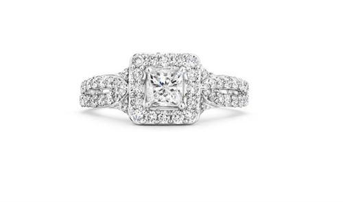 Tolkowsky Diamond Engagement Ring Princess 1.56 tcw 14k White Gold $7,049 Retail