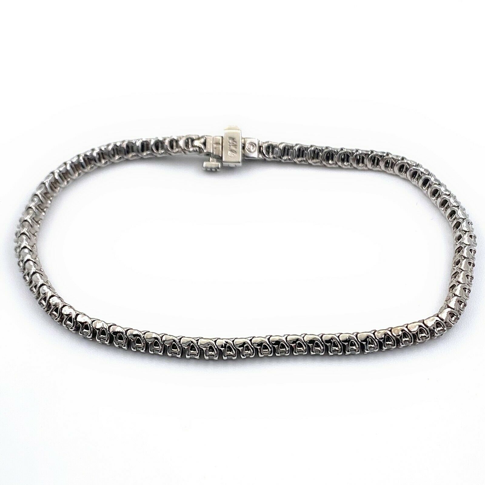 Round Brilliant Diamond Tennis Bracelet 2.00 CTW SI1 H 14K White Gold