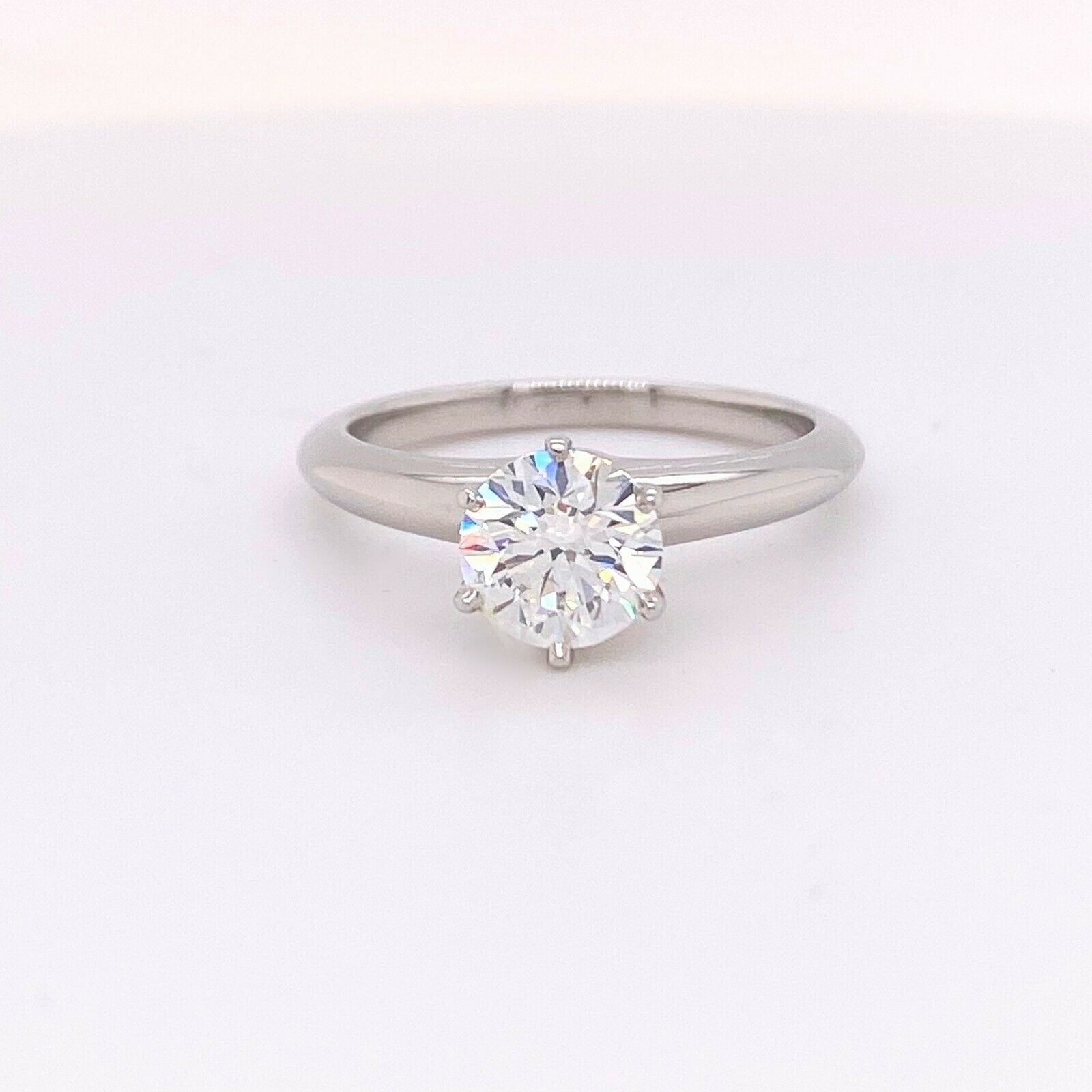 Tiffany  Co Round Diamond 1.03 cts G VS1 Solitaire Engagement Ring in Platinum