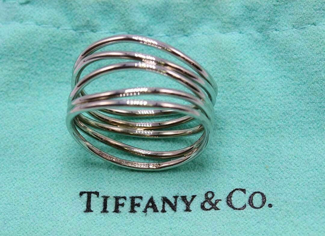 Tiffany & Co Elsa Peretti 5 Row Wave Ring In 18k White Gold