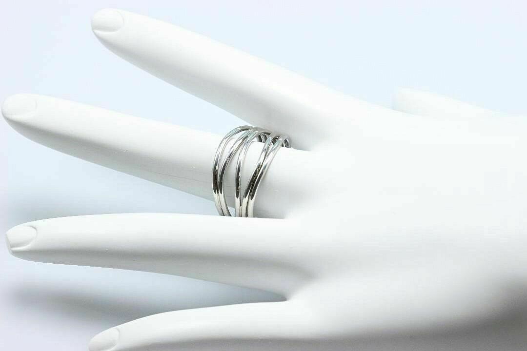 Tiffany & Co Elsa Peretti 5 Row Wave Ring In 18k White Gold