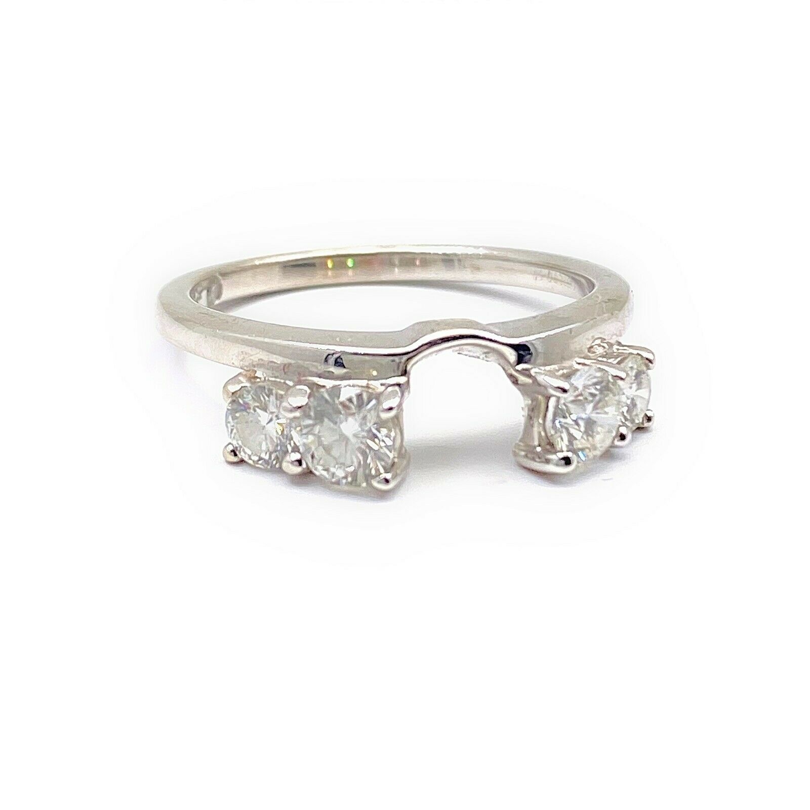 LEO Diamond Round Brilliant 0.77 tcw Enhancer Band in 14 Kt White Gold
