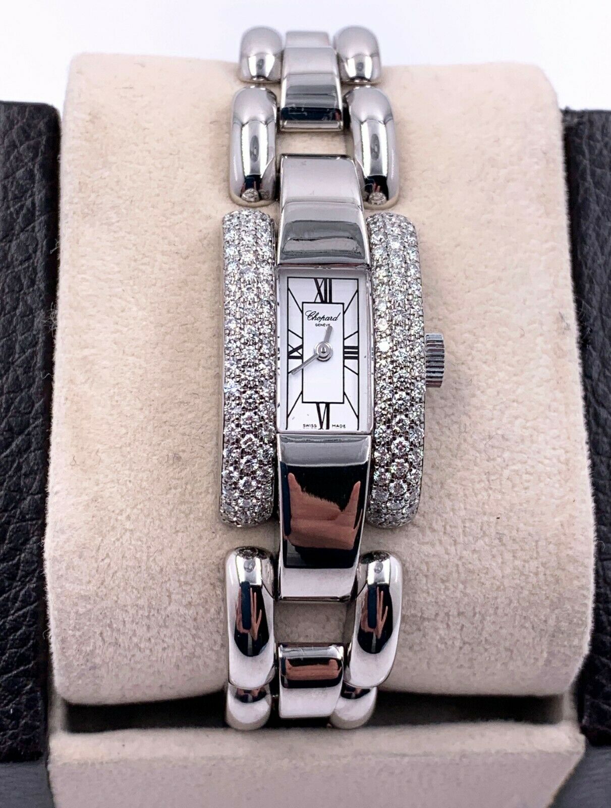 Chopard La Strada 433 1 18K White Gold Diamond Bezel White Dial