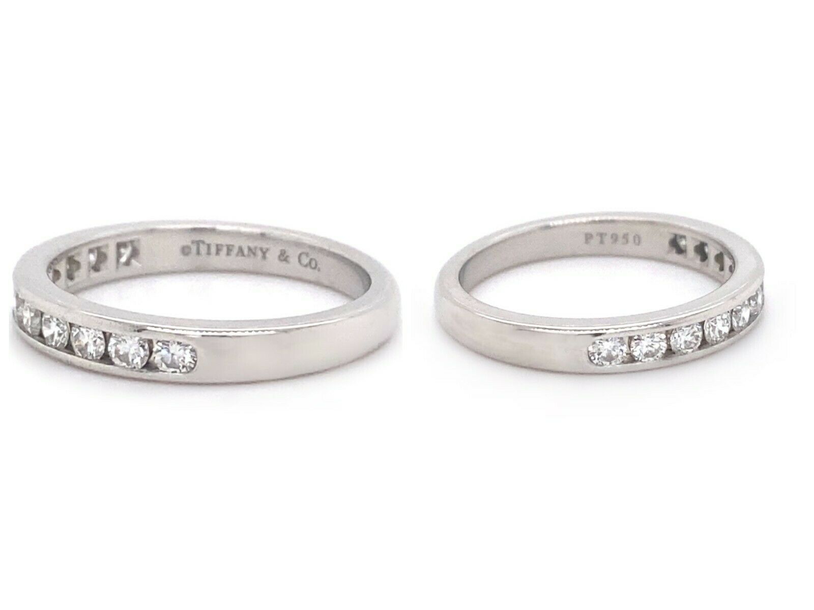 Tiffany  Co Half Circle 3 MM Round Diamond 0.33 tcw Wedding Band Ring Platinum