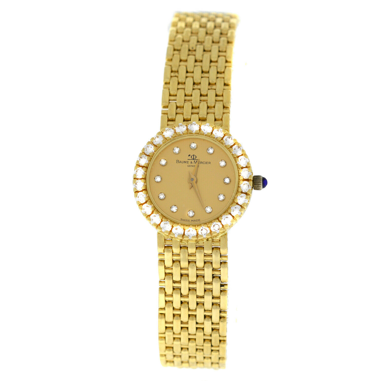 Baume  Mercier 18K Gold Diamonds 22MM Quartz Bracelet Watch