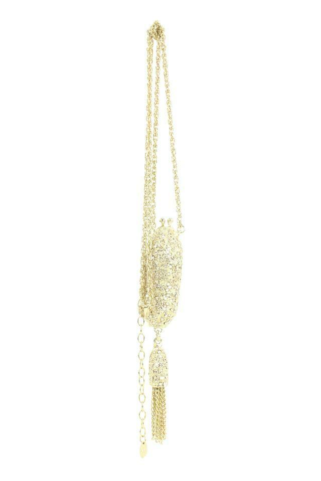Clara Kasavina  Gold Minaudiere Chain Necklace 7ck119