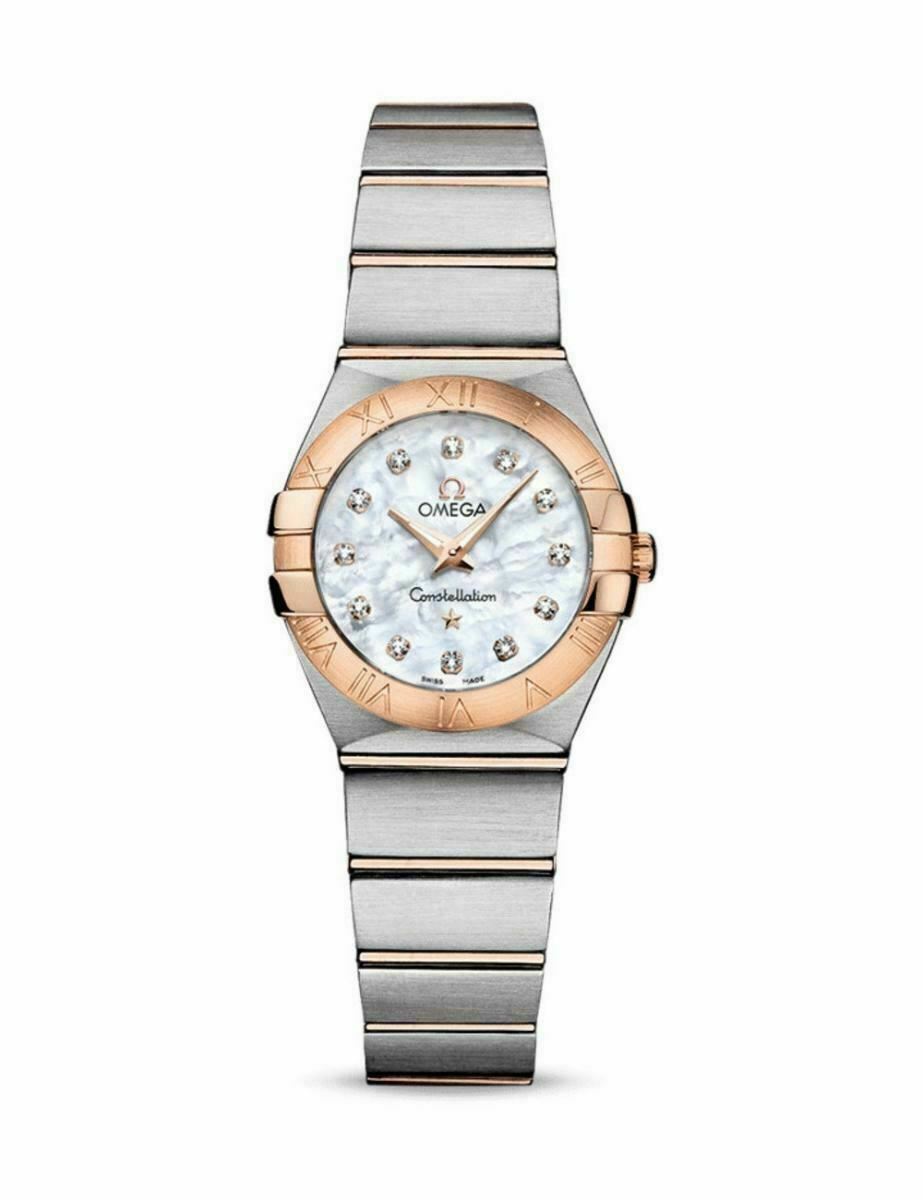 Omega Constellation 123.20.24.60.55.001 Diamond 18K Rose Gold 24MM Quartz Watch