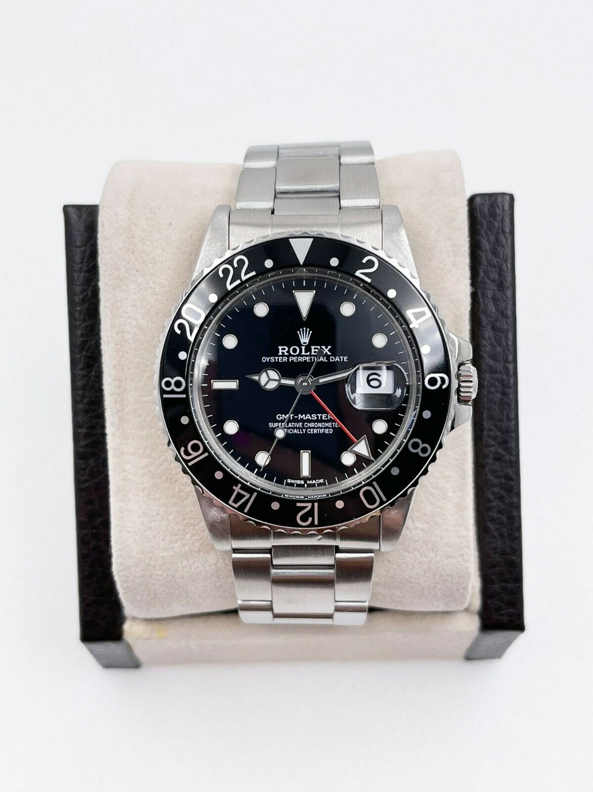Rolex GMT Master 16750 Black Dial Stainless Steel Box Service Paper 2021