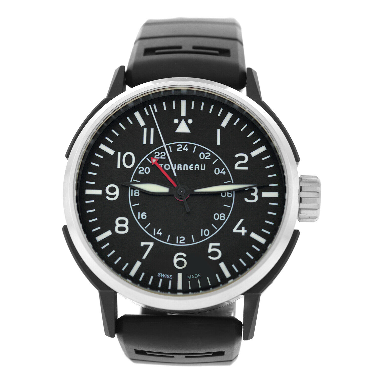 Tourneau TNY Aviator GMT TNY440401001 Mens Steel PVD 44MM Automatic Watch