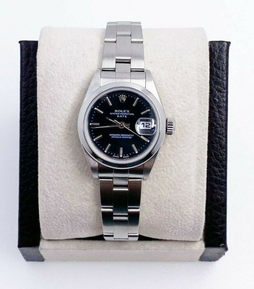 Rolex Ladies Date 79160 Black Dial Stainless Steel Box Papers