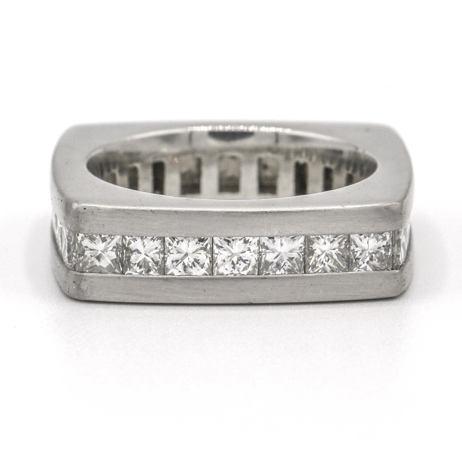 Men's Diamond Square Eternity Band Ring in Platinum ( 3.45 ct tw )
