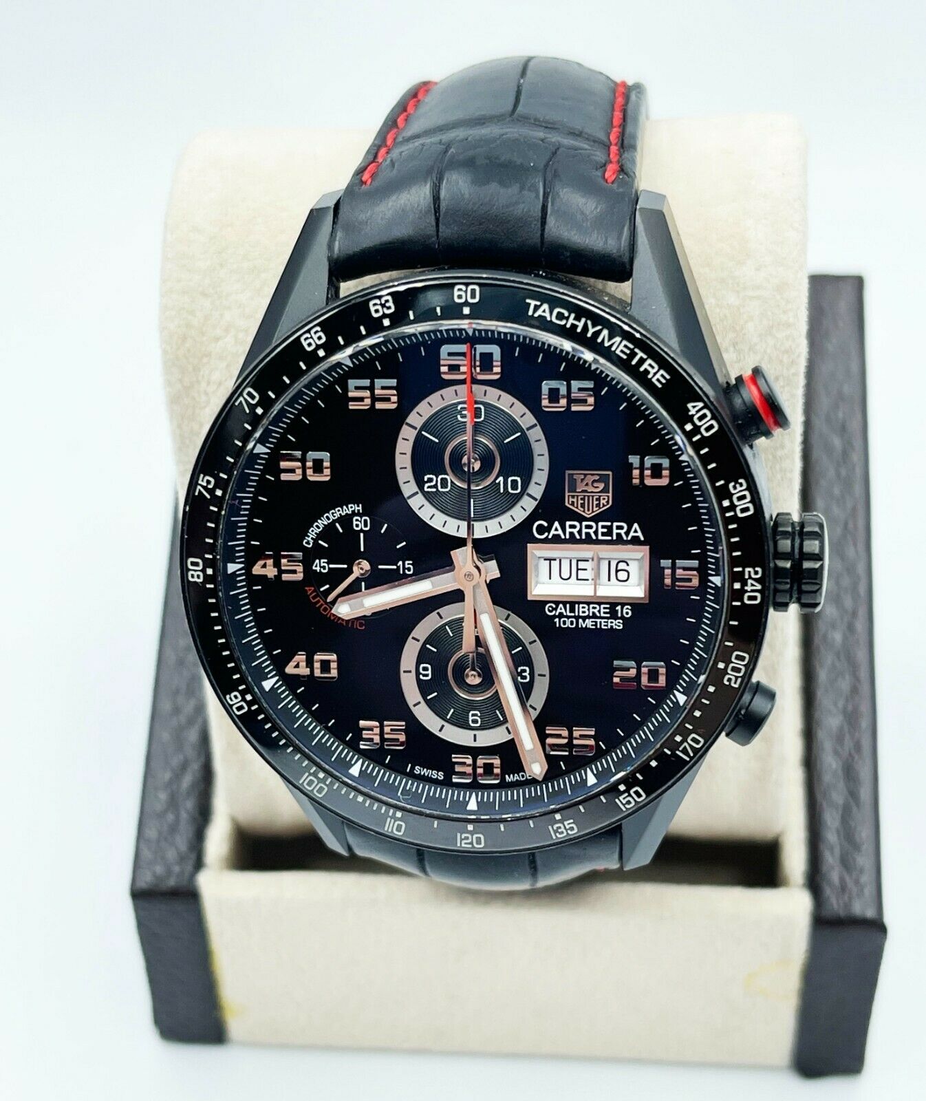 Tag Heuer Carrera CV2A81 Chronograph Titanium 43mm Leather Band