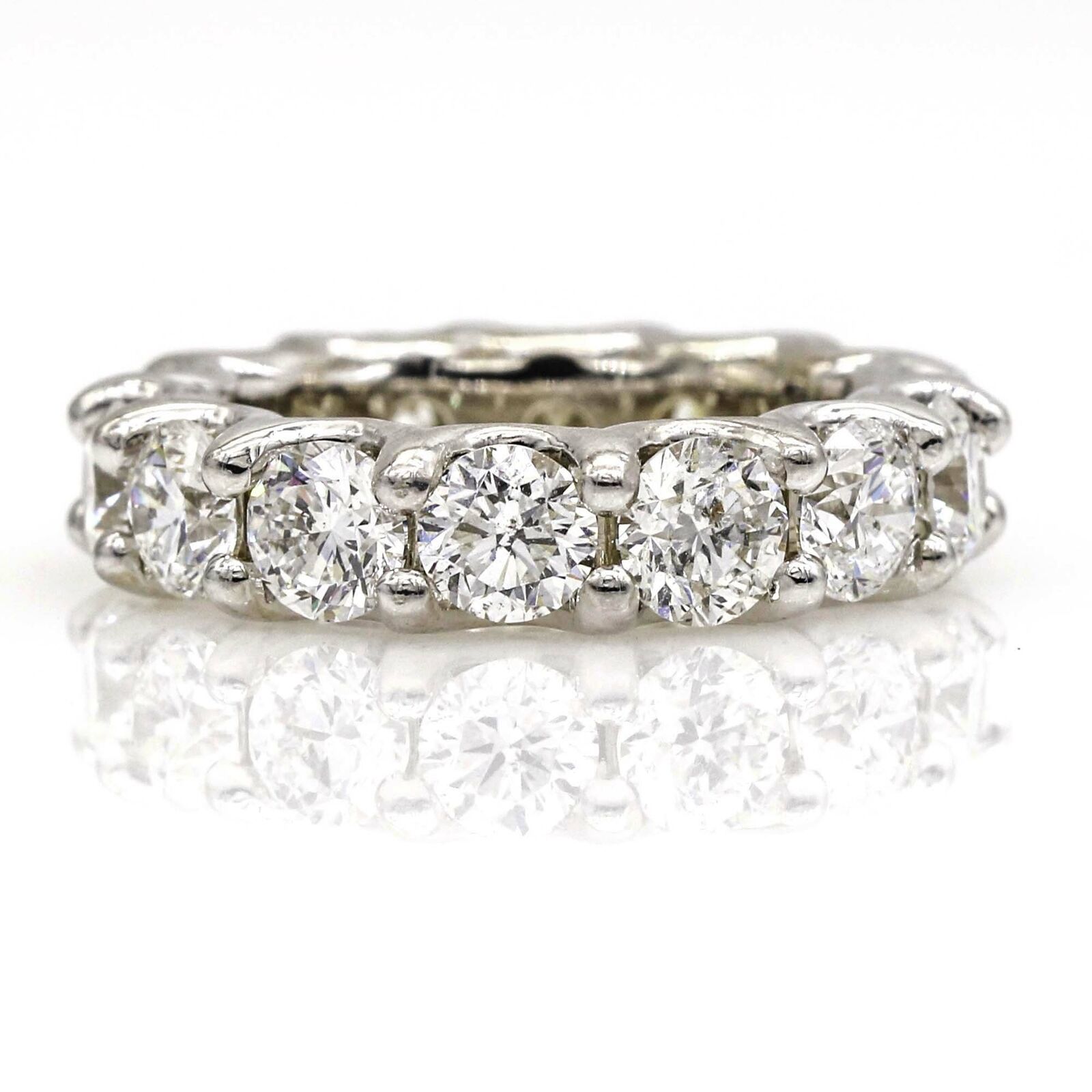 6.30 ct Round Brilliant Diamond Eternity Band in 18k White Gold