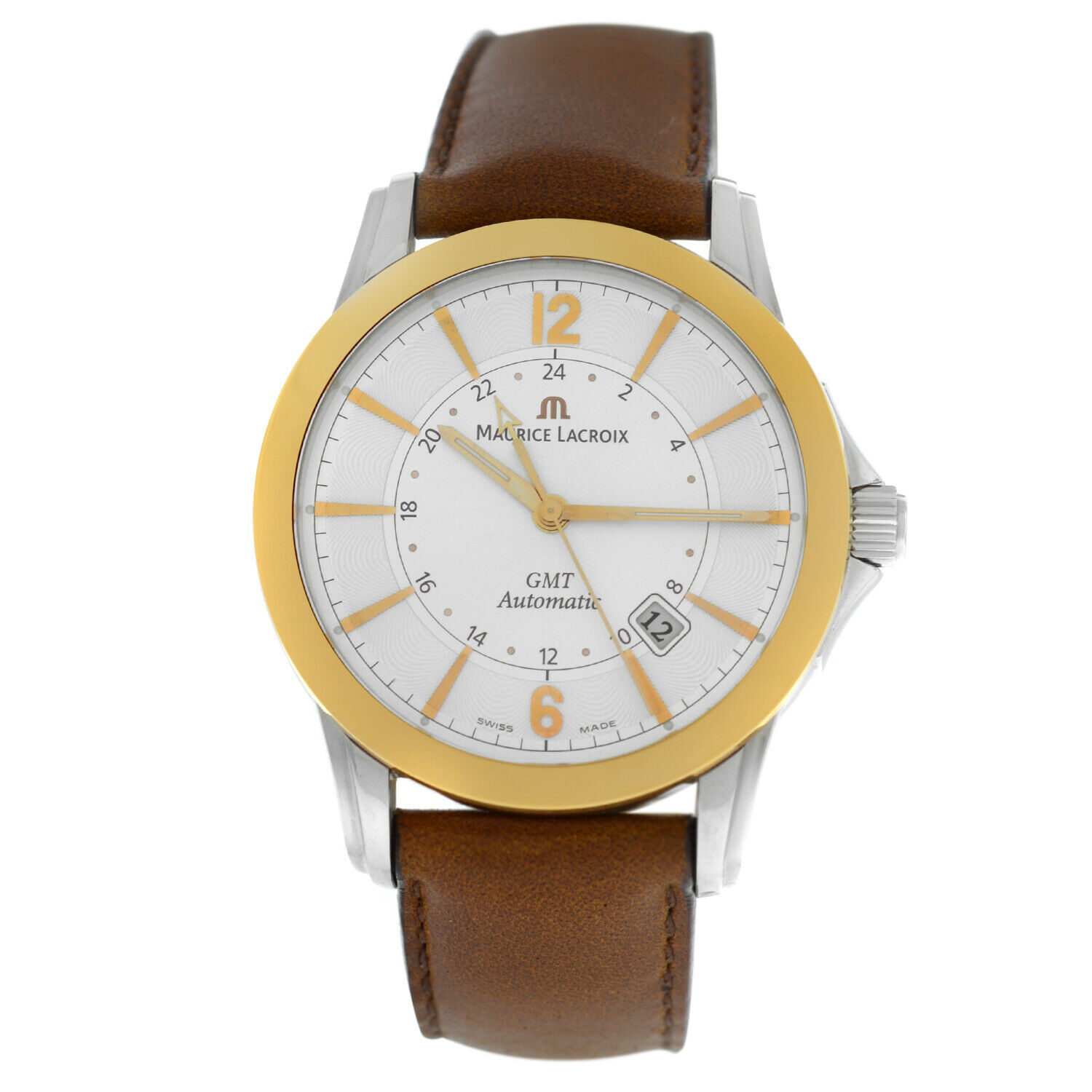 Maurice Lacroix Pontos PT6068 18K Gold Steel GMT Automatic Date 40MM Watch