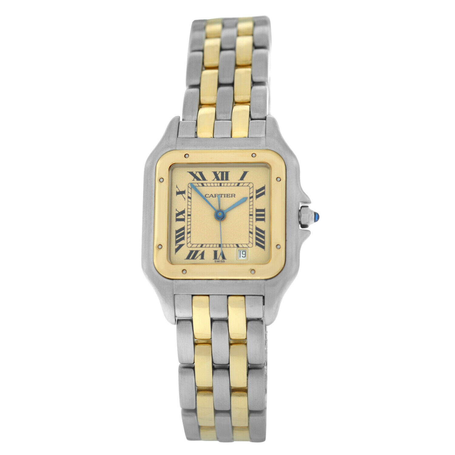 Cartier Panthere 187949 Steel 18K Gold Two Row Date Quartz Midsize 27MM Watch