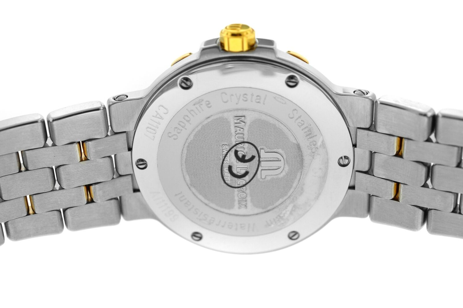 Maurice Lacroix Calypso CA1107-SY013-810 Gold Steel Date Quartz 40MM Watch