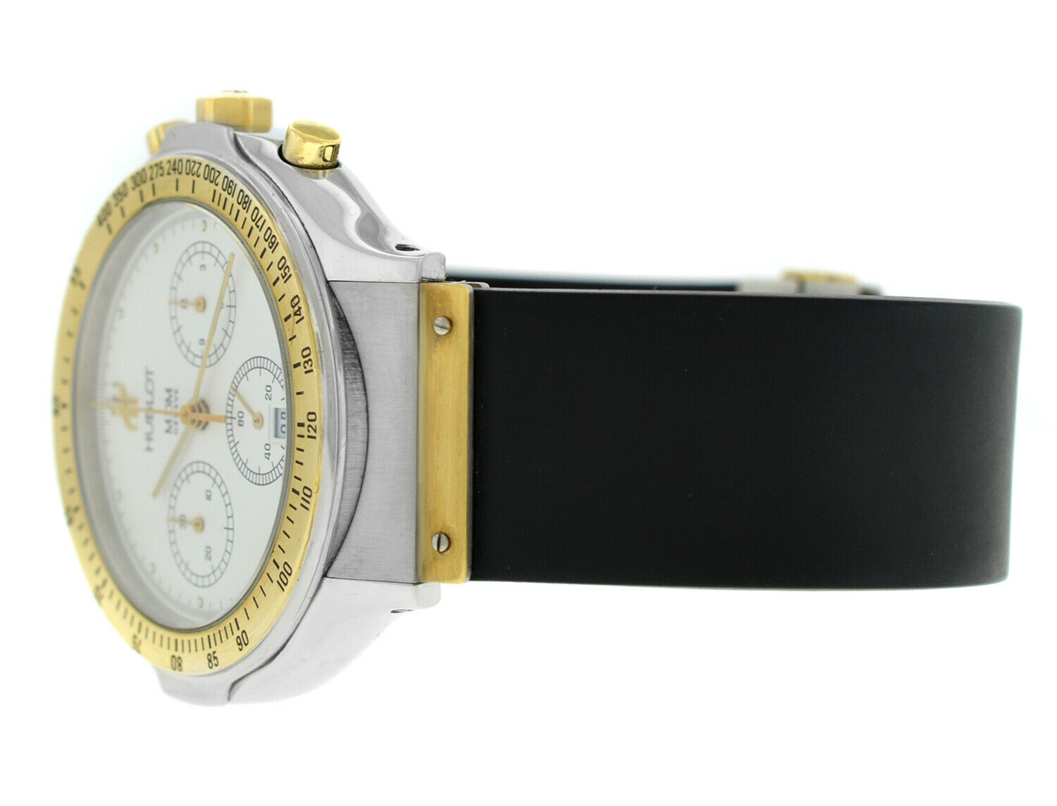 Hublot MDM Geneve 1621.2 Men 18K Gold Steel Chrono 37MM Quartz