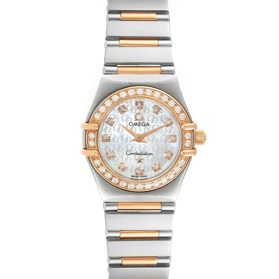 Omega Constellation 1360.75 Half Bar Rose Gold Diamond MOP 22MM Quartz Watch
