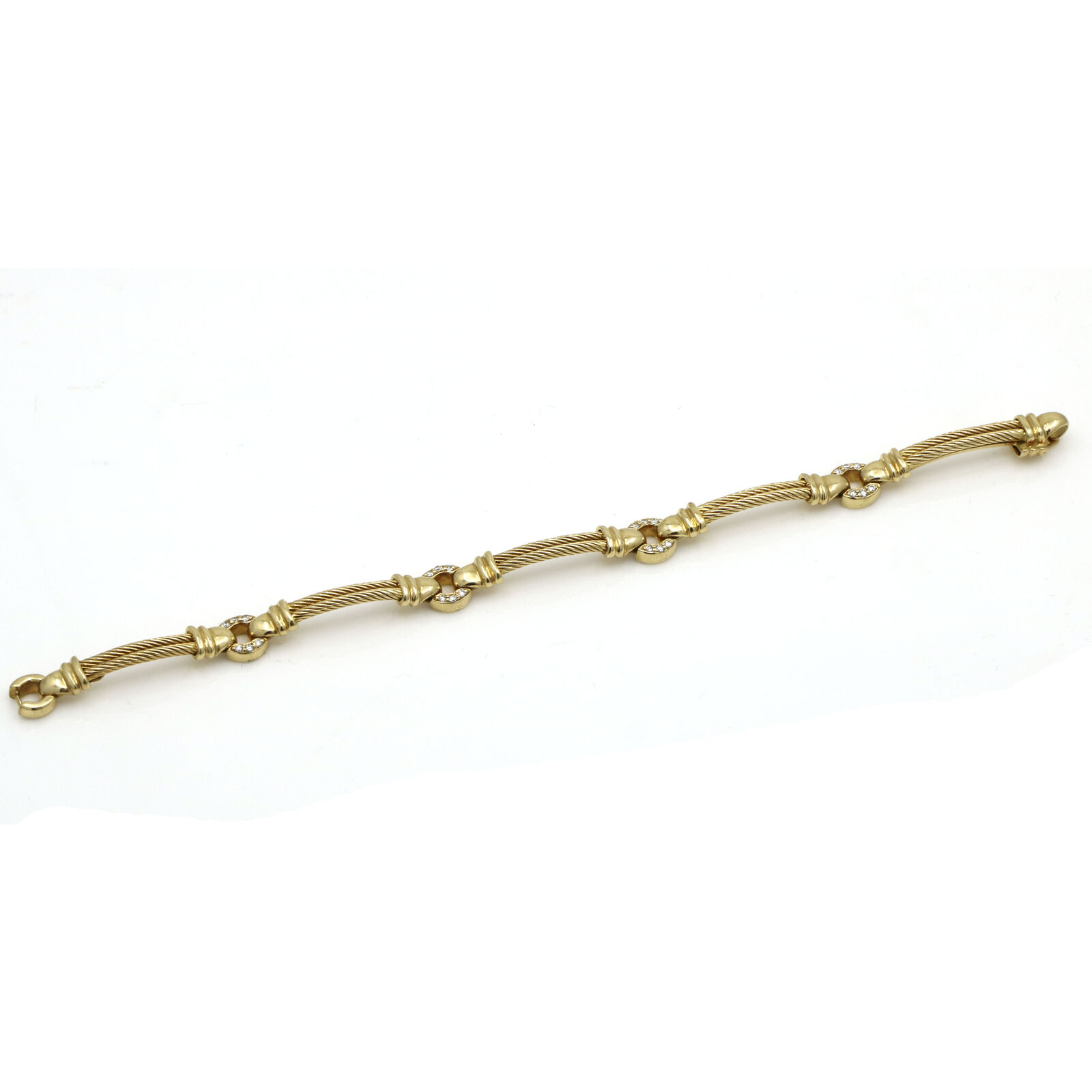 Philippe Charriol Diamond Cable Link Bracelet In 18k Yellow Gold
