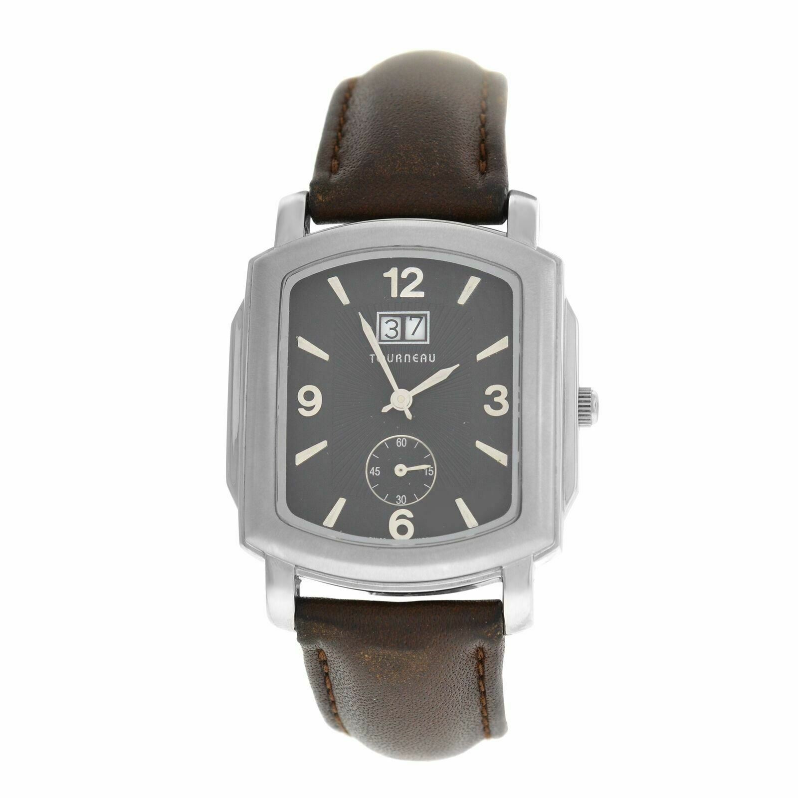 Men's Tourneau 409G-K02 Steel Date 35MM Quartz Watch