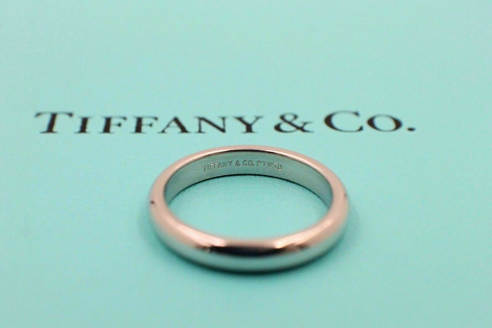 Tiffany  Co Lucida Platinum Wedding Band Ring 3 mm wide