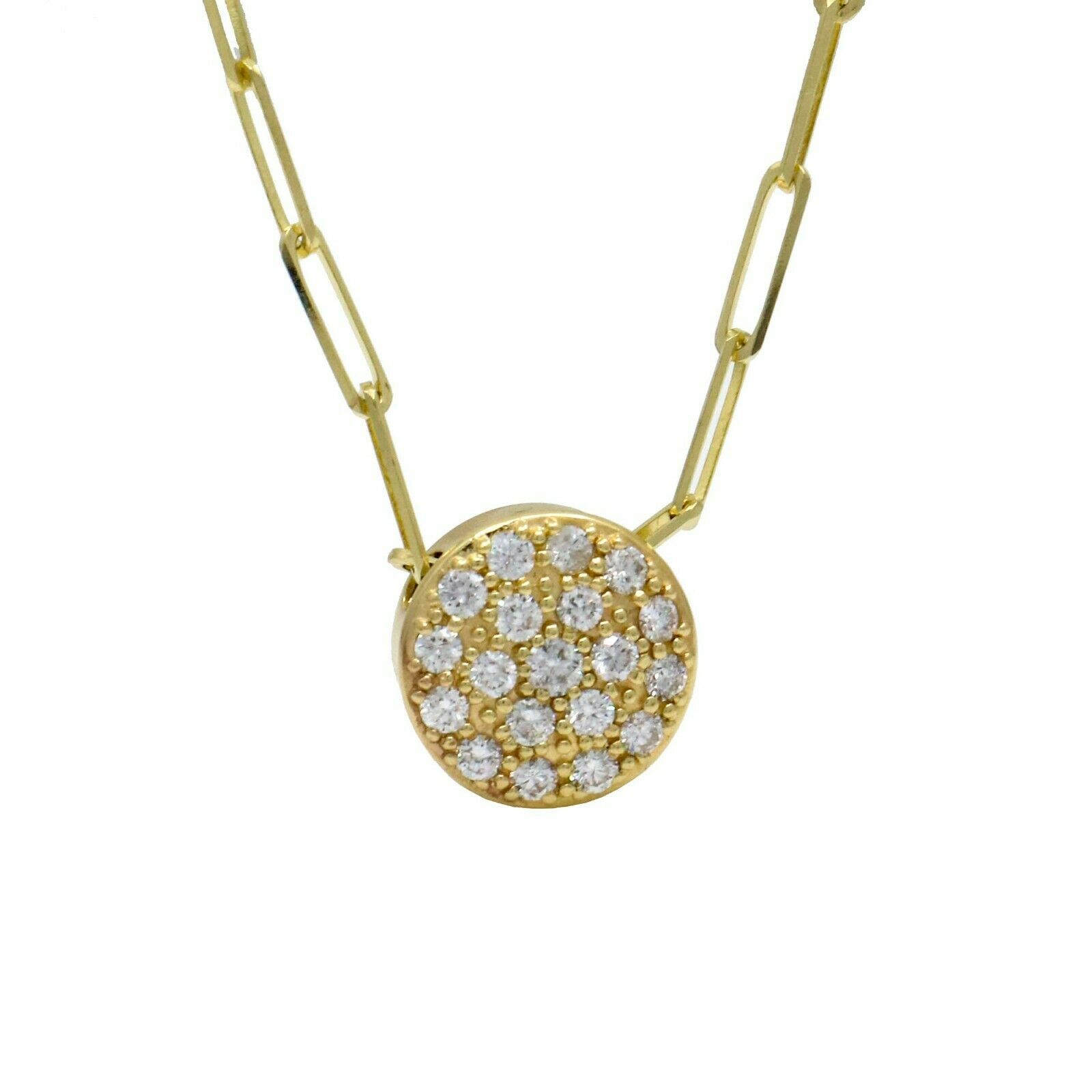 Jennifer Rivera Diamonds Floating on a Paperclip Necklace in Yellow Gold