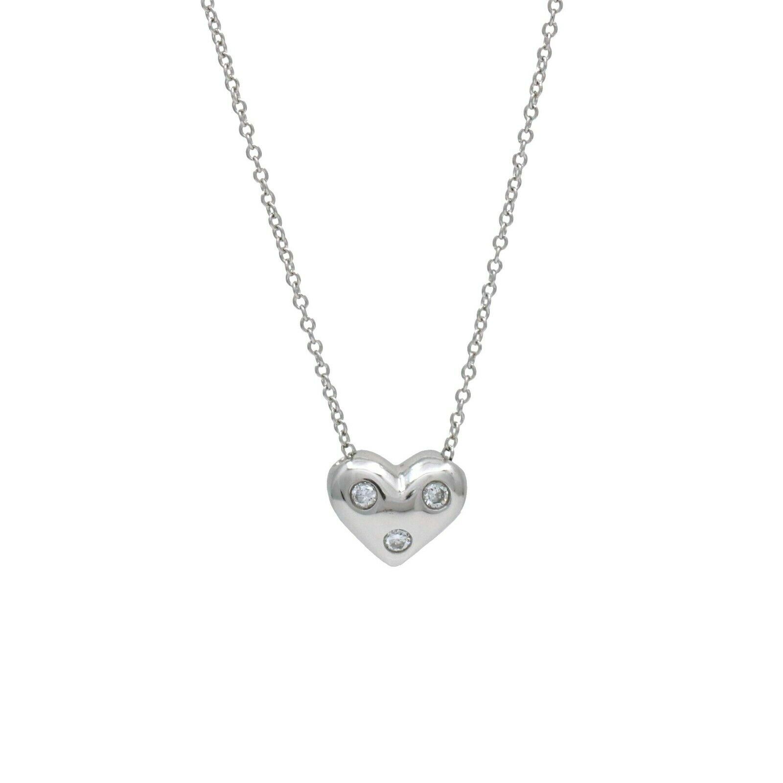 Tiffany  Co. Etoile Diamond Mini Heart Necklace in Platinum