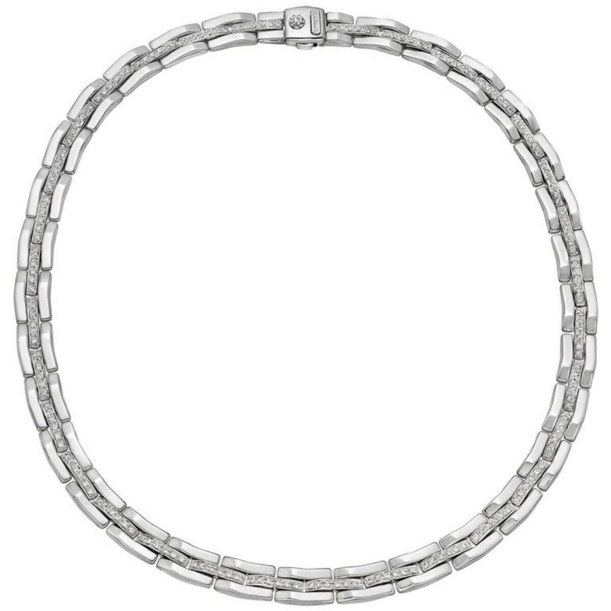 CHIMENTO Articulate Three Row Diamond Links 1.93 tcw Necklace 18kt White Gold