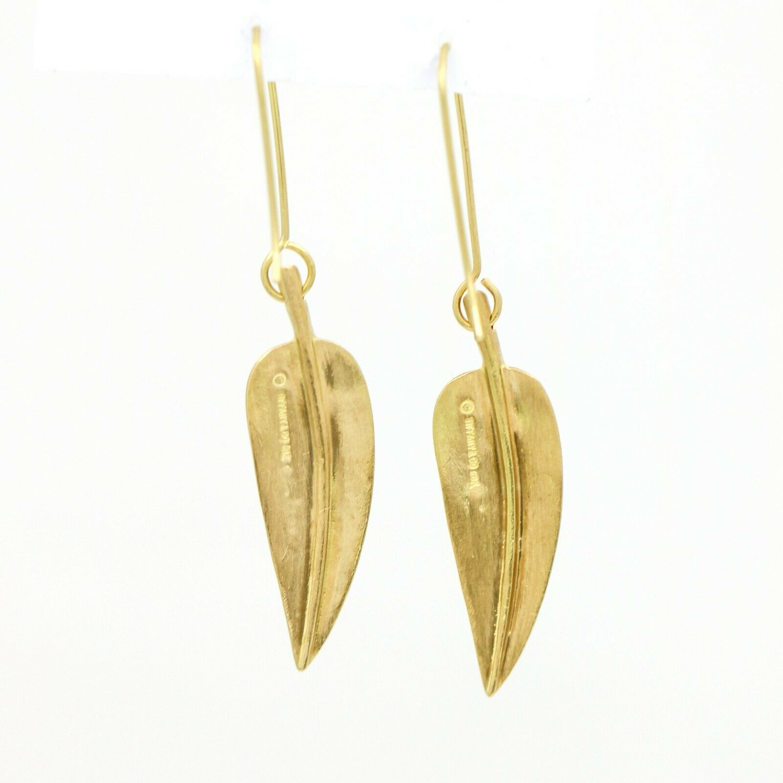 Tiffany  Co. Vintage Angela Cummings Leaf Hook Earrings in 18k Gold