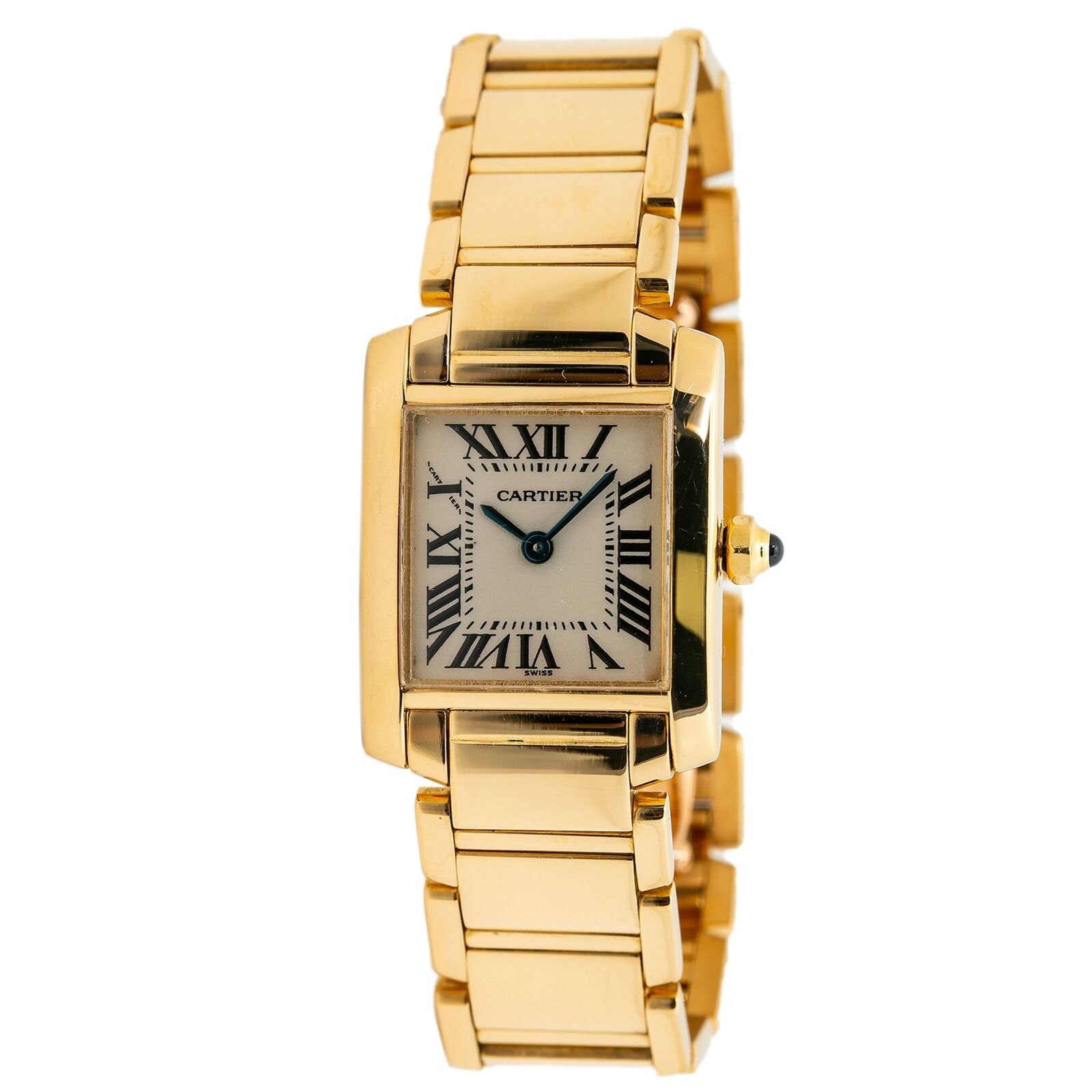 Cartier Tank Francaise  18k YG Quartz Ladies Watch White Dial 20mm