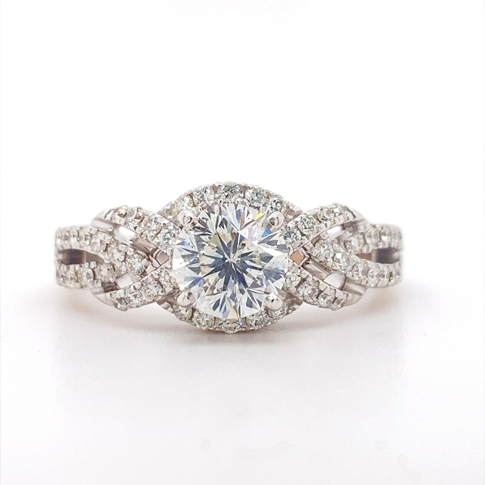 The LEO Diamond 1.96 tcw Round Brilliant Diamond Engagement Ring 14kt White Gold
