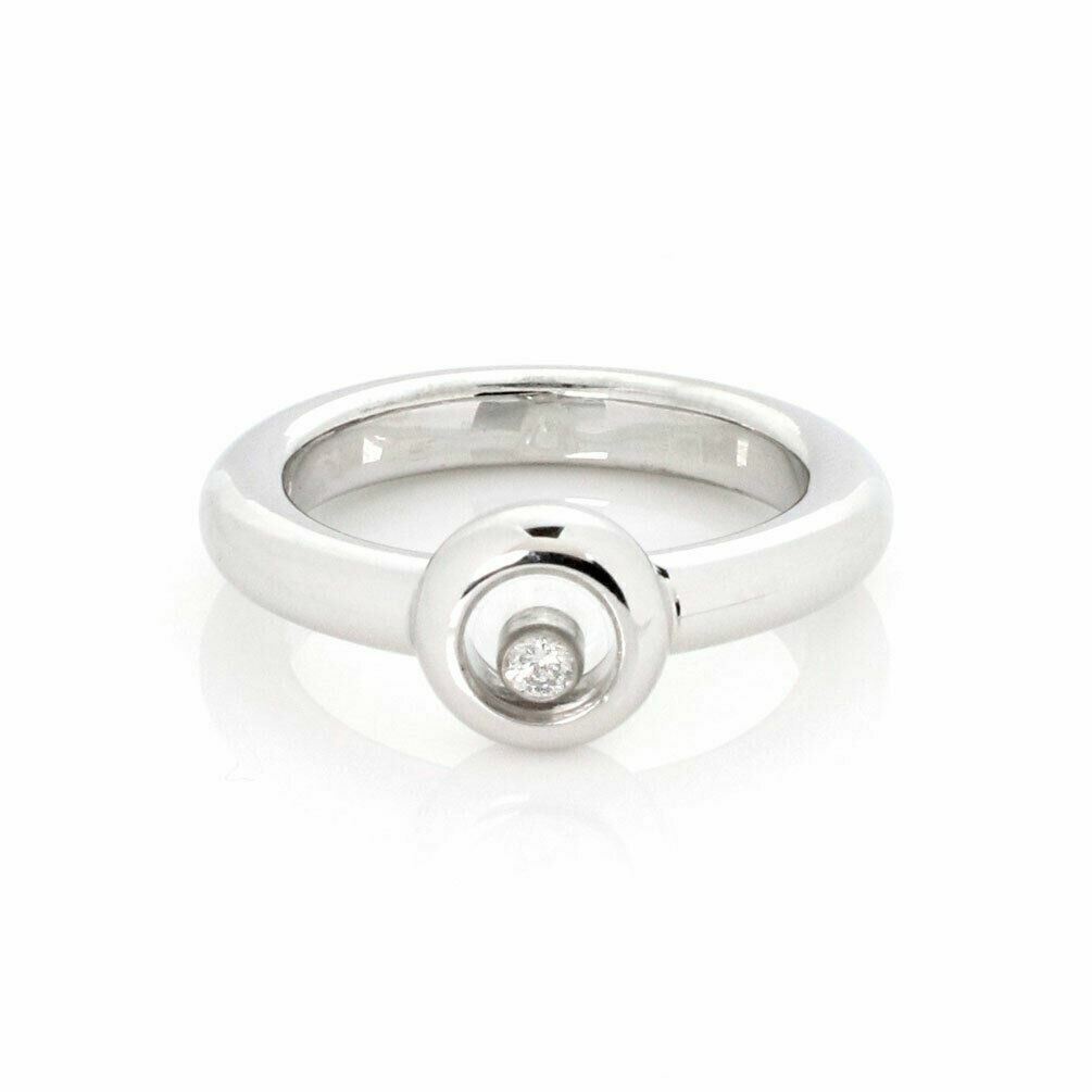 Chopard Happy Diamond 18k White Gold Floating Diamond Round Ring Rt. $1,830