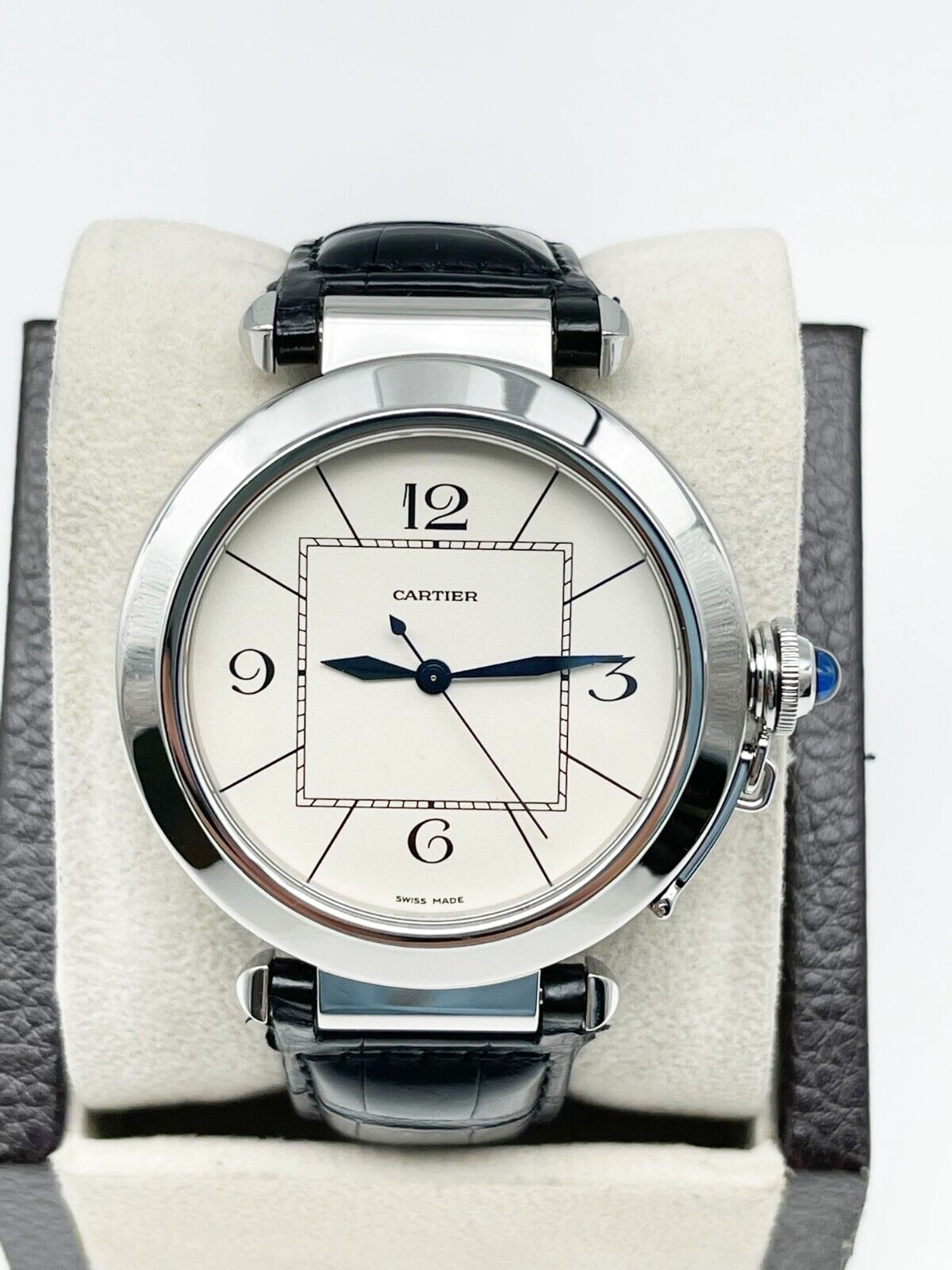 Cartier Pasha de Cartier Stainless Steel Leather Strap Watch