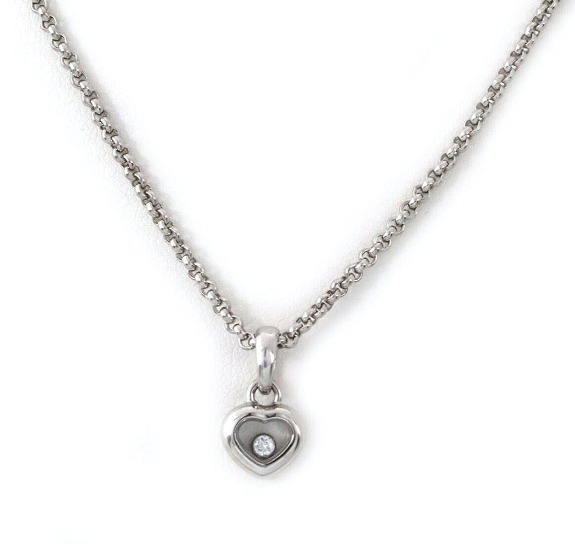 Chopard Happy Diamond Heart Pendant 18k White Gold Necklace