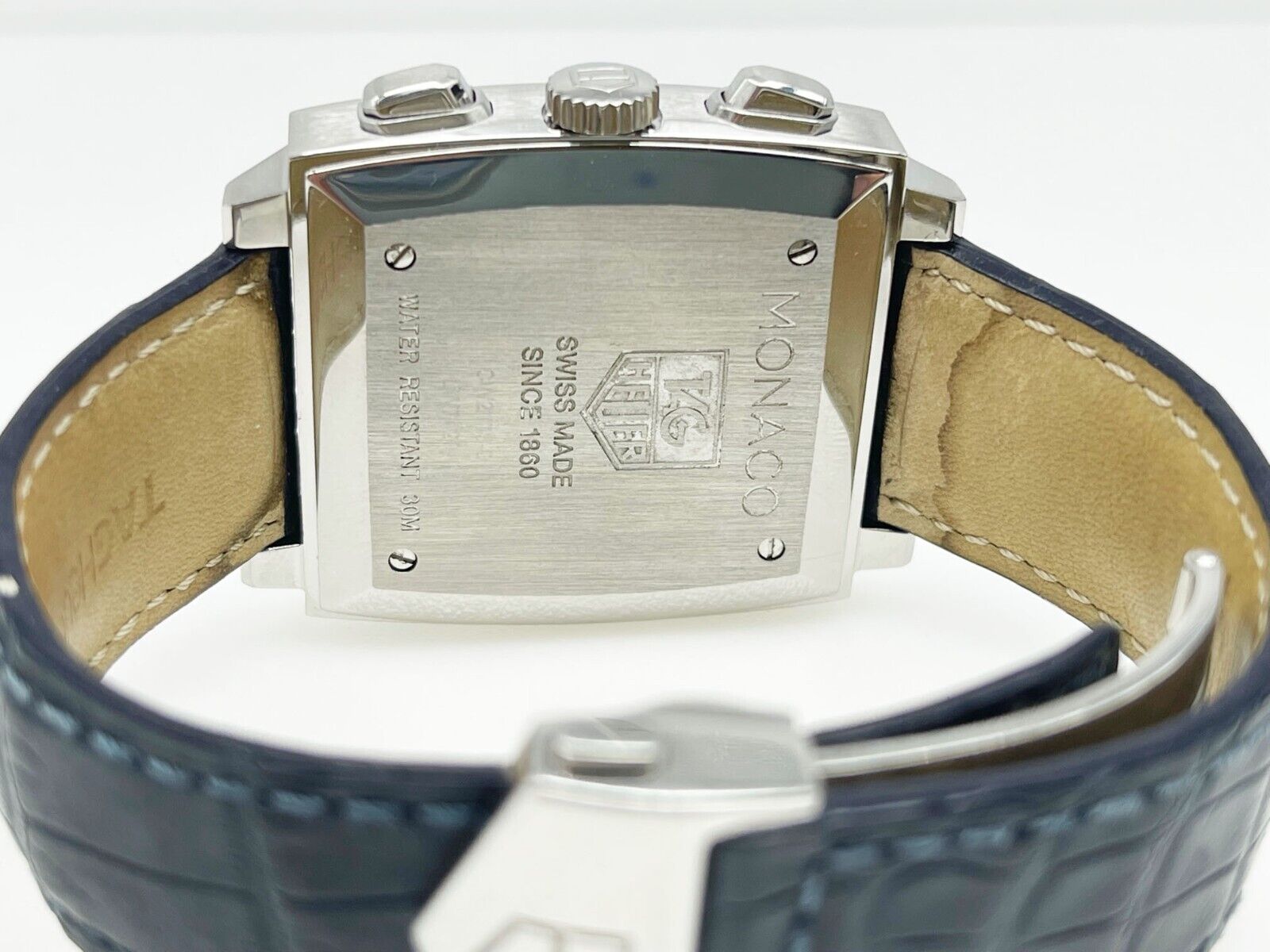 Tag Heuer Monaco CW2113-0 Autochrono Blue Dial Steel Leather | TAG
