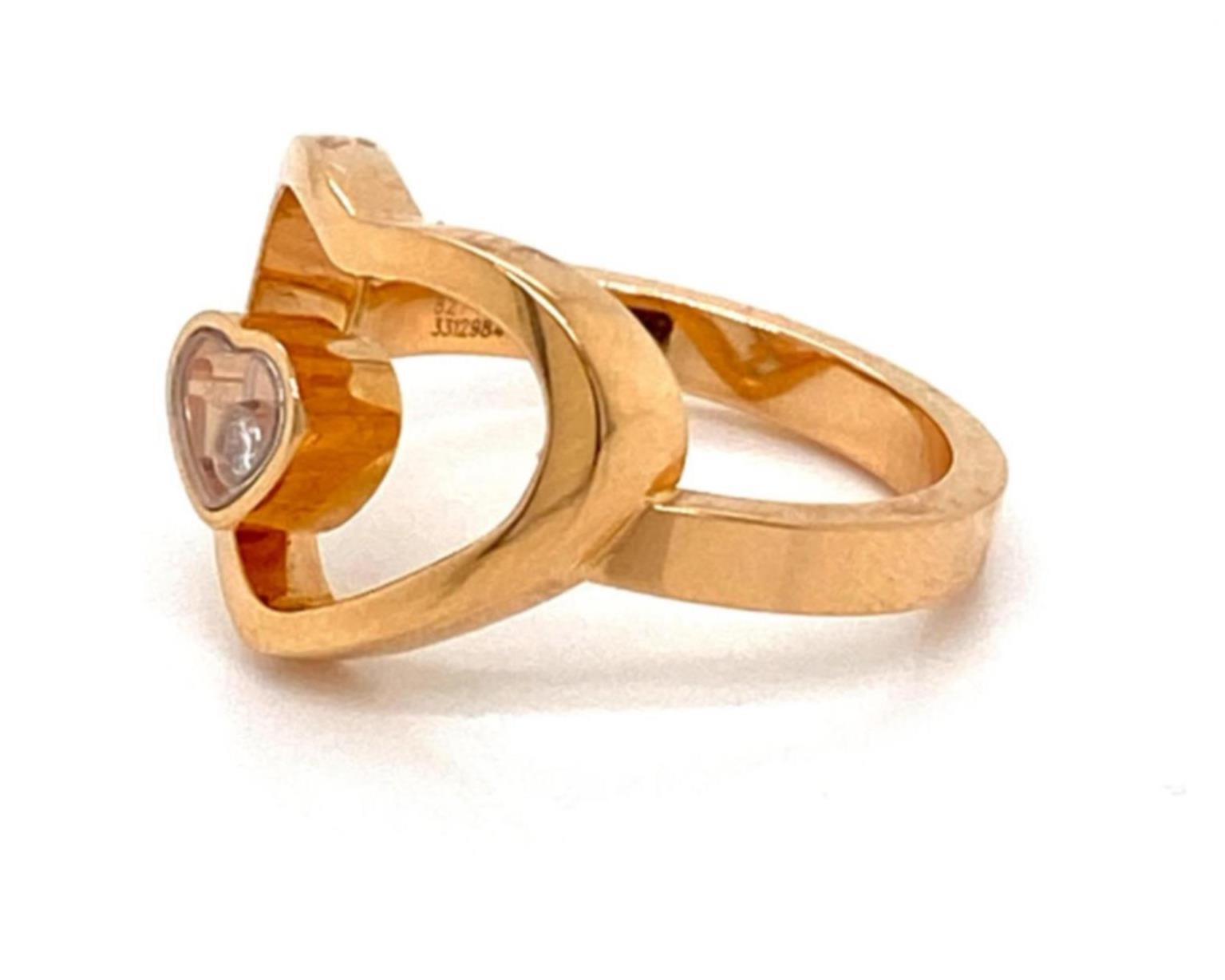Chopard Happy Diamond 18k Rose Gold Double Heart Ring