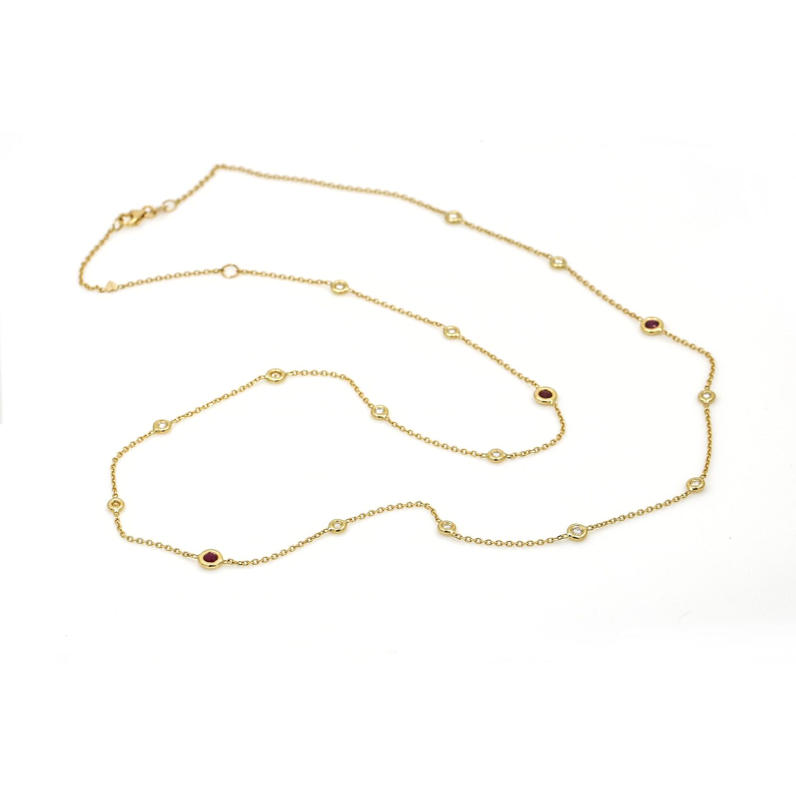 Jennifer Rivera Aros Long Station Necklace in 18k Yellow Gold