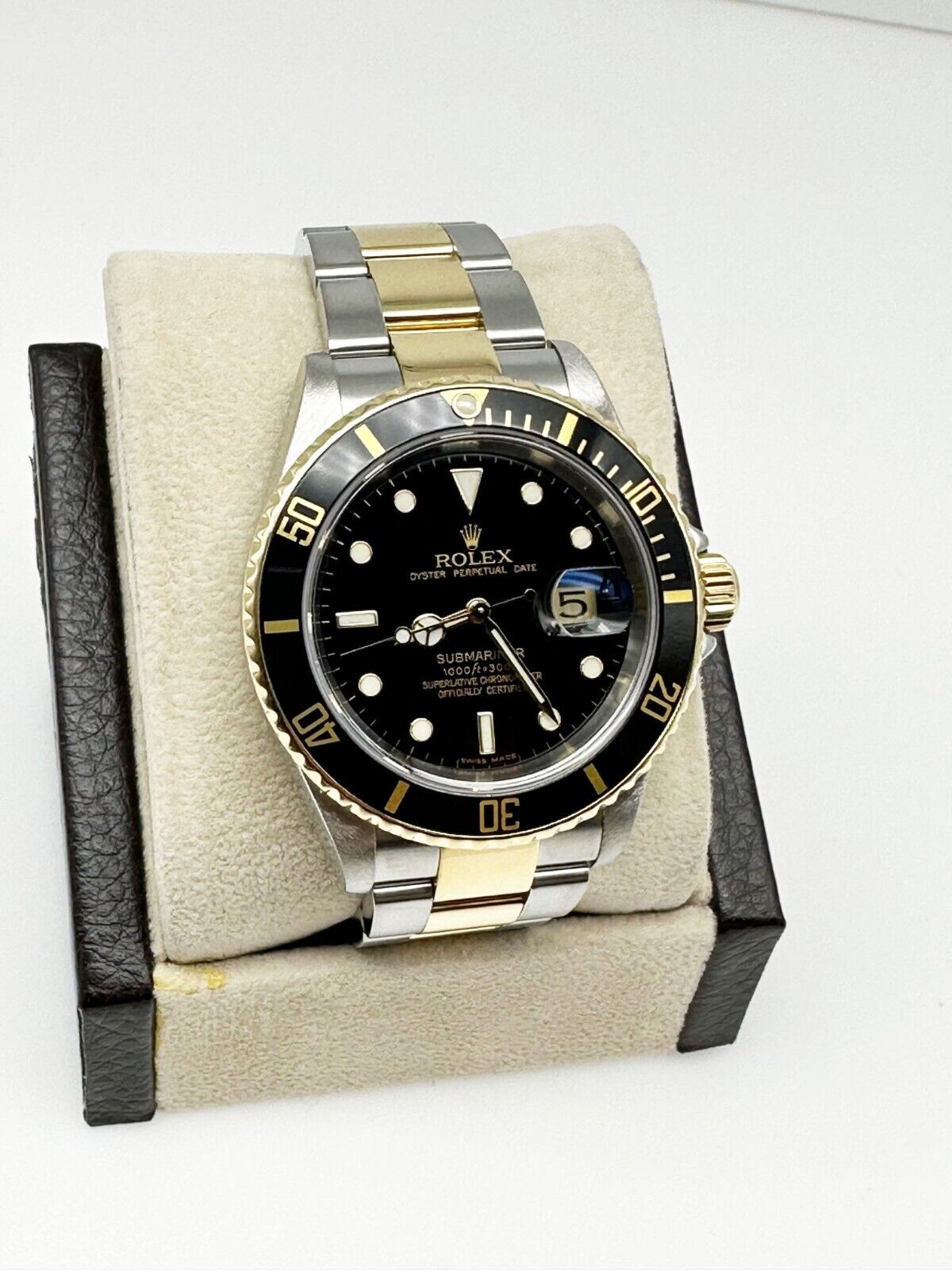 Rolex 2006 Submariner  16613 Black Dial 18K Yellow Gold Steel