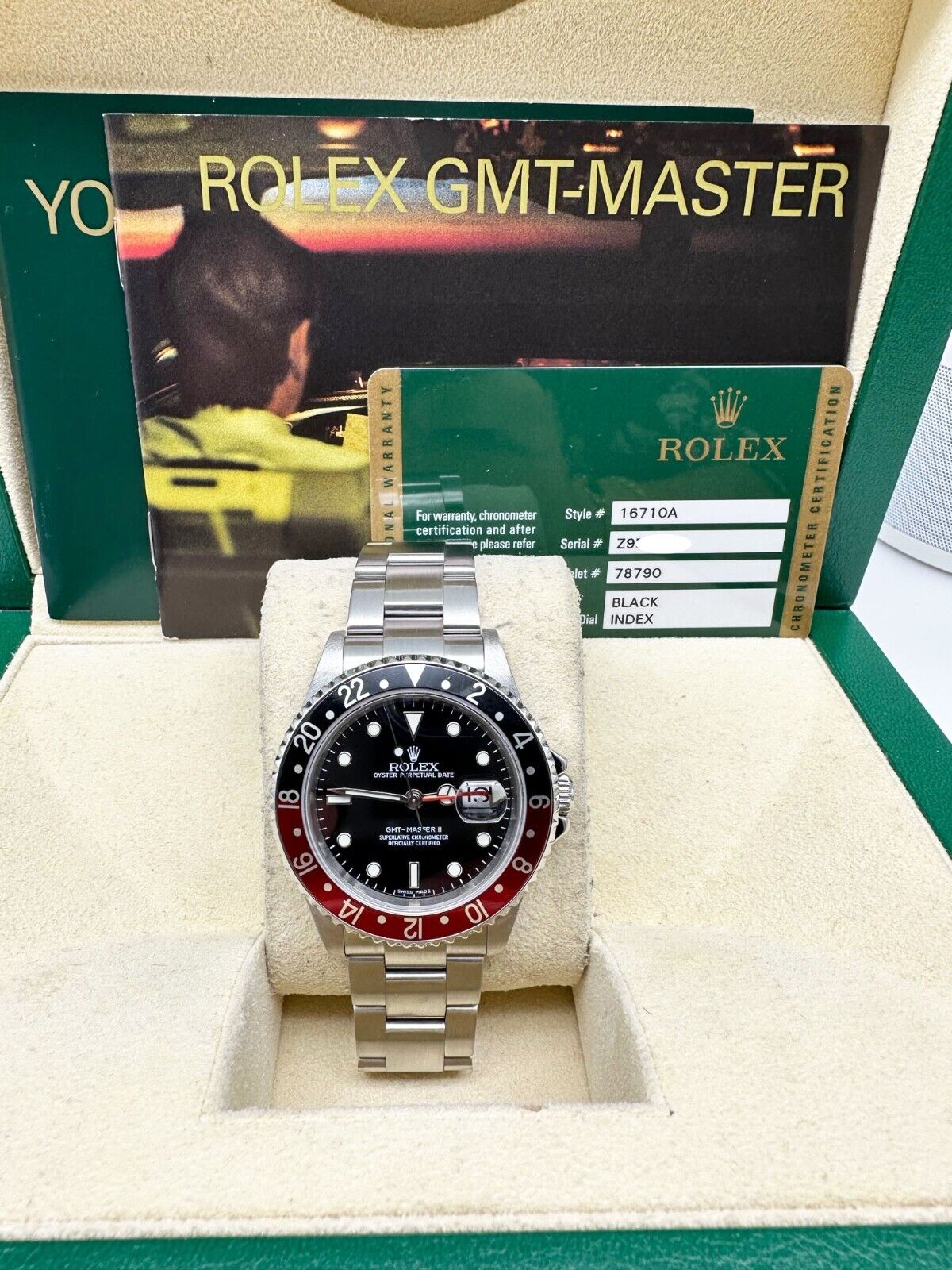 Rolex 2007 16710 GMT Master II Coke Black Dial Stainless Steel