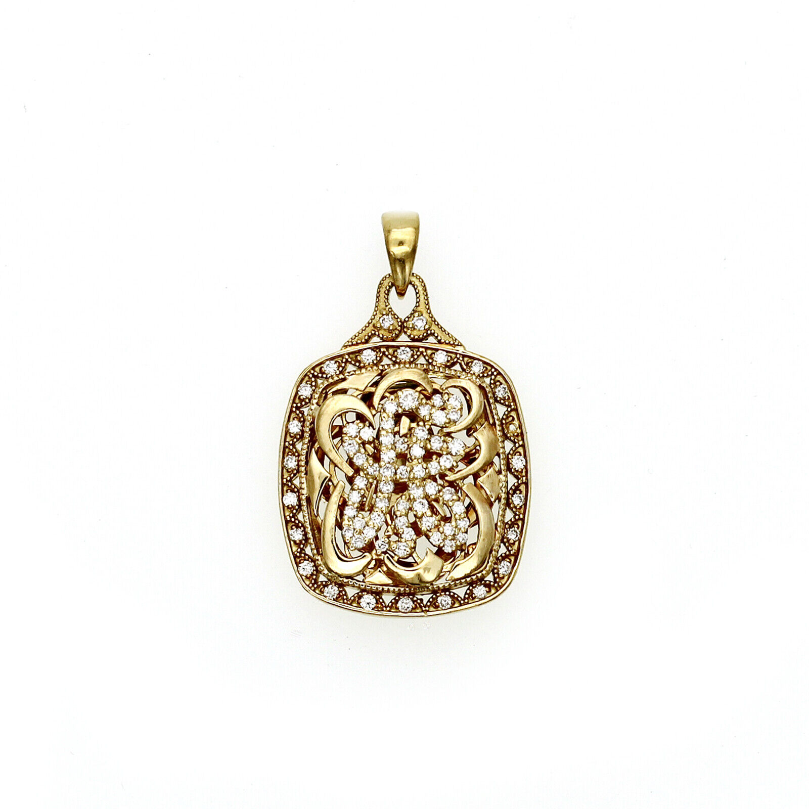 Authentic Tacori 18K Yellow Gold Diamond Letter Initial "A" Pendant