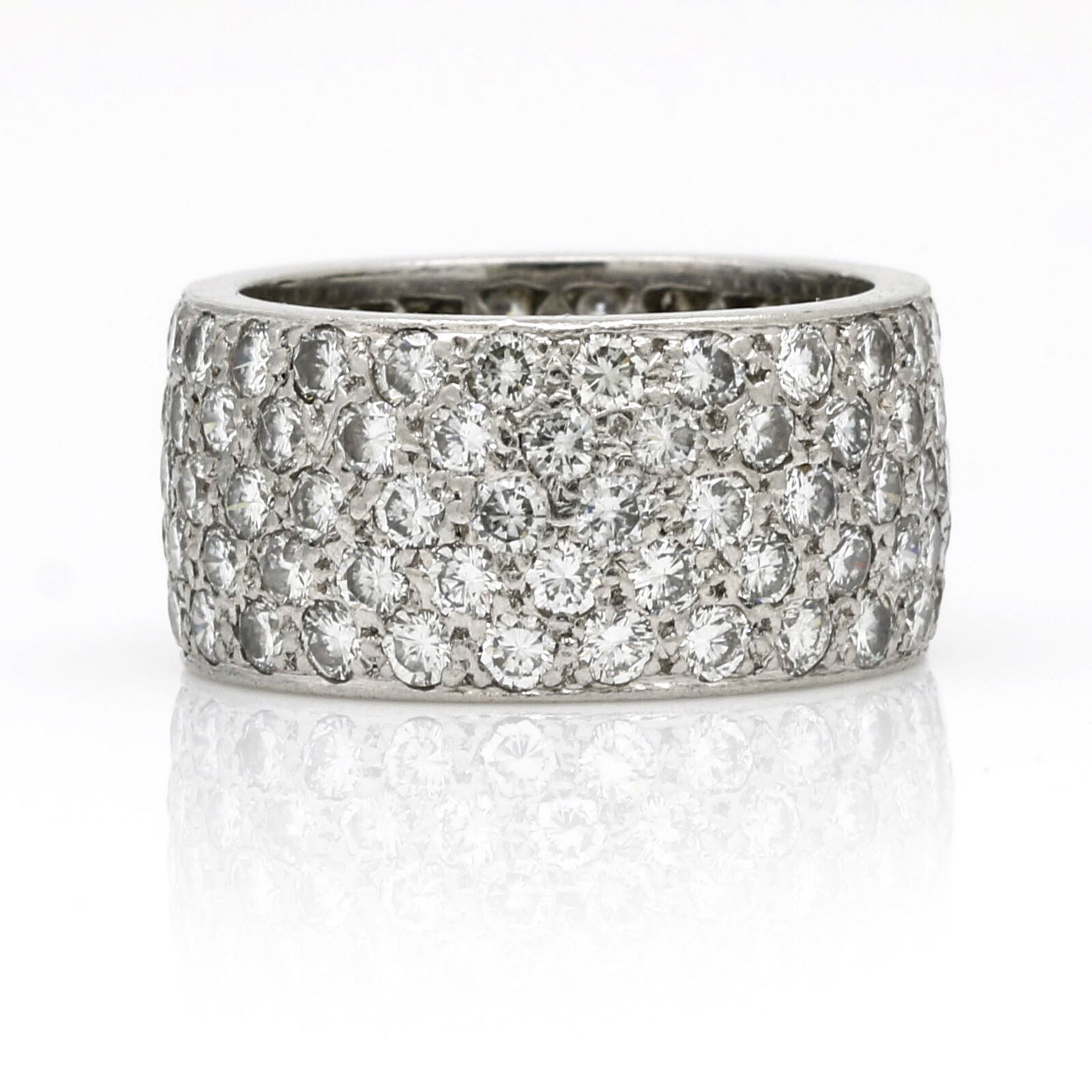 Women's Pave Diamond Wide Band Ring in Platinum