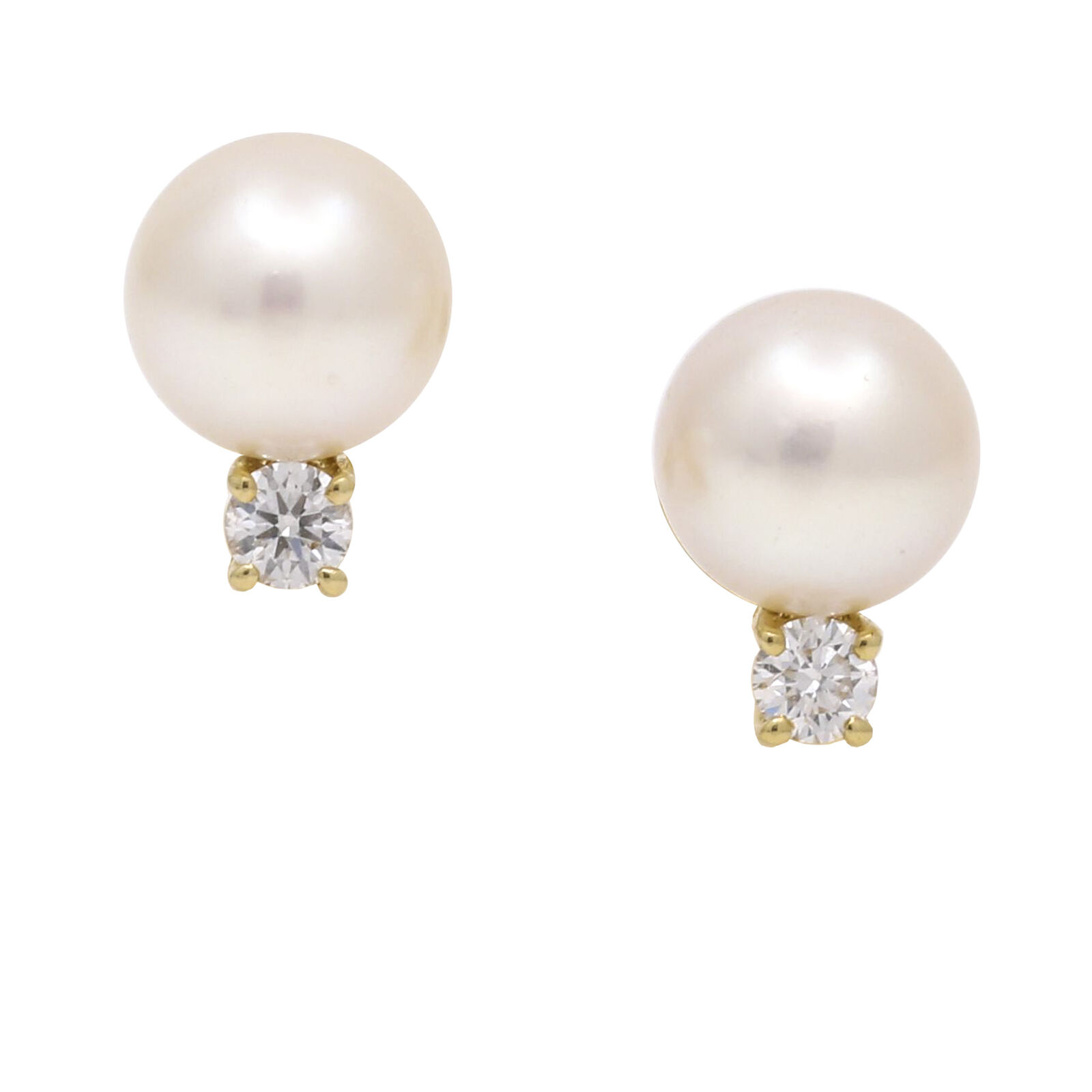 Tiffany & Co. 7mm Signature Pearl Diamond Stud Earrings