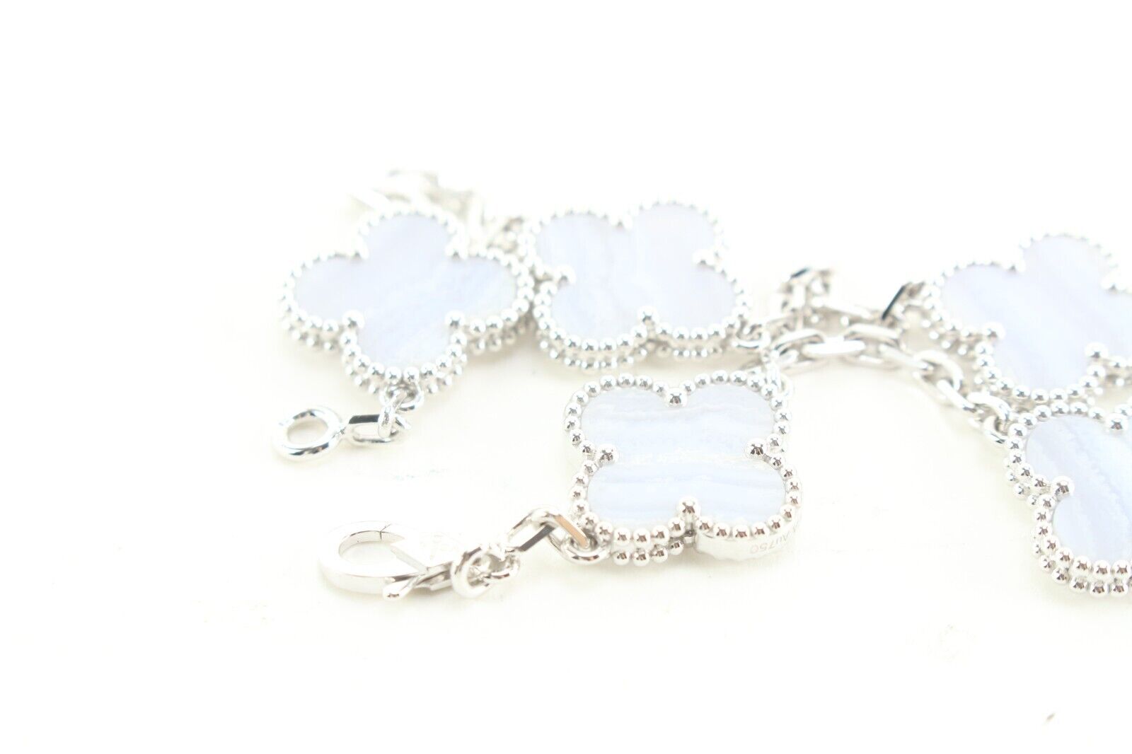 Van Cleef & Arpels Chalcedony Alhambra 5-Motif Bracelet White Gold